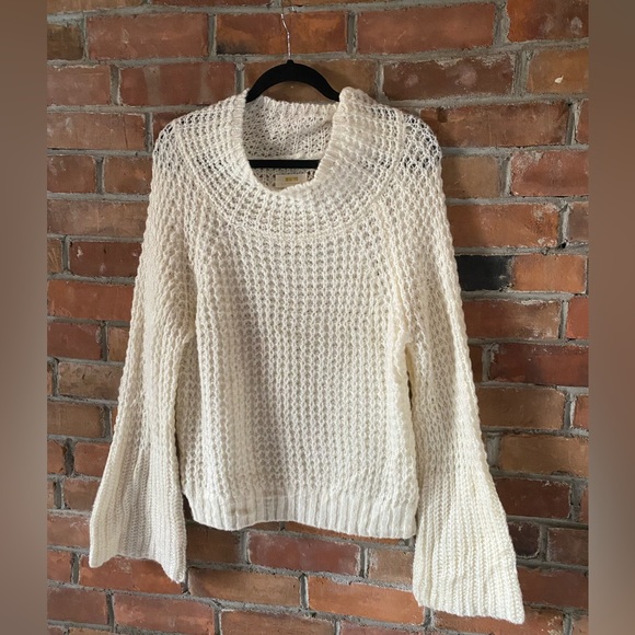 ANTHROPOLOGIE MAEVE Dionne bell sleeve sweater ivory size small - Picture 5 of 11